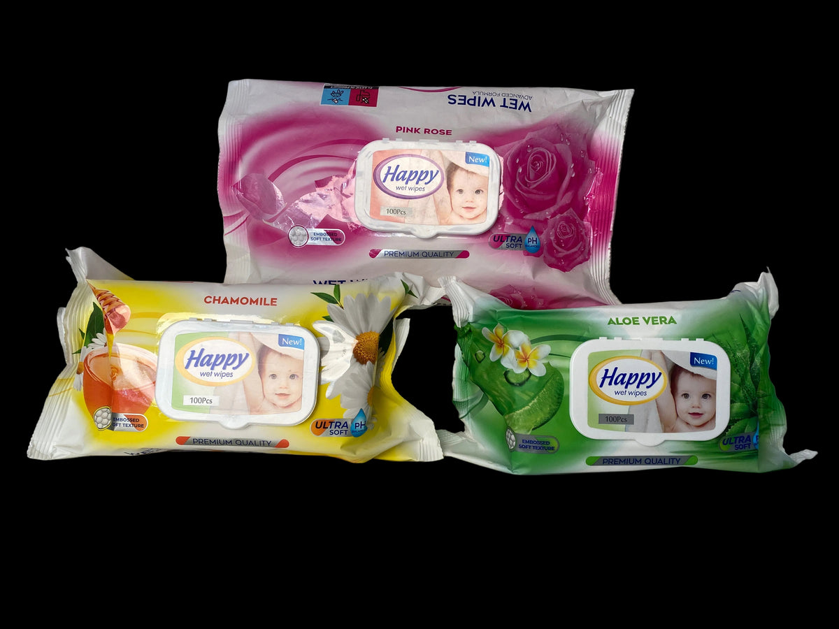 Happy Wet Wipes Chamomile – 100 τεμάχια