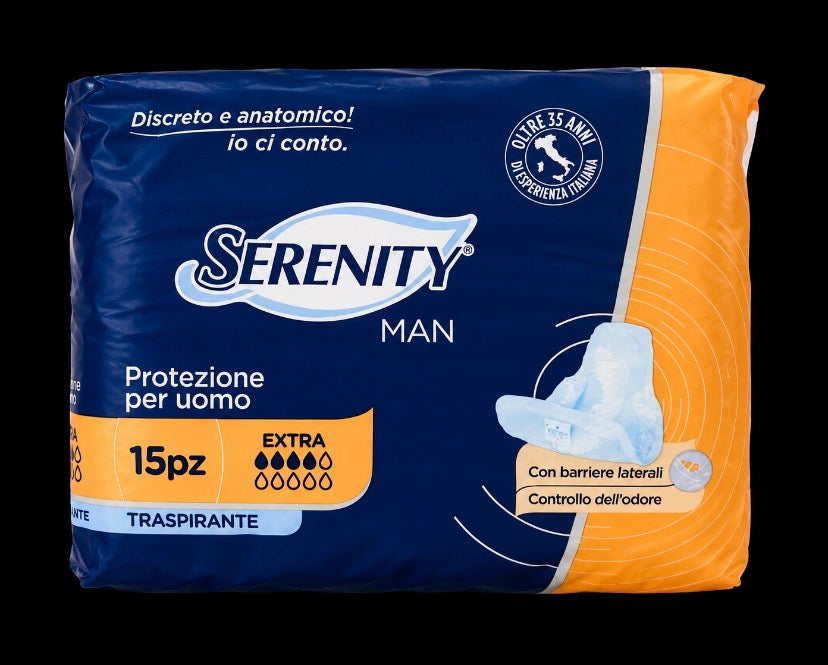 Serenity Man Extra – Σερβιέτες Ακράτειας Ανδρών, 15 τεμάχια