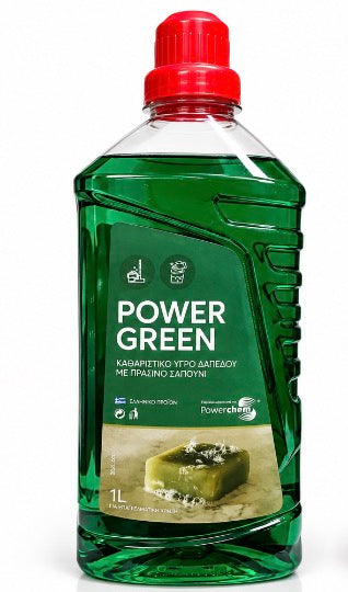 Καθαριστικό Δαπέδου POWER GREEN Powerchem με Πράσινο Σαπούνι 1L & 4 L